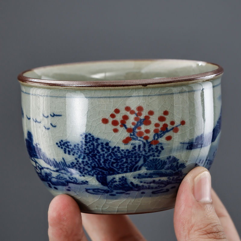 【汀和大福】禮潤甄選老陶泥青花主人杯 【汀和大福】禮潤甄選老陶泥青花主人杯