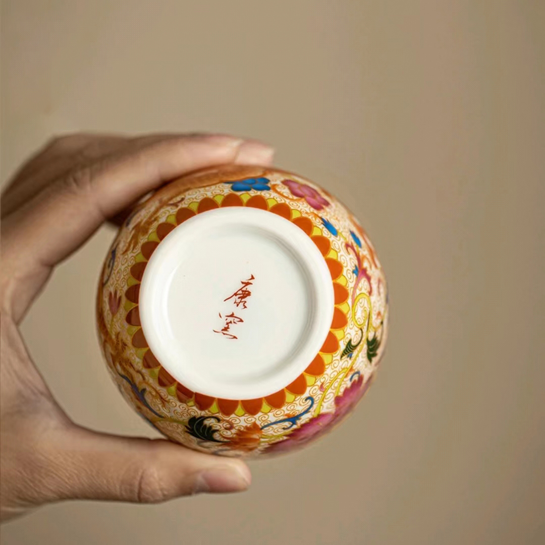 【汀和大福】掐絲琺瑯彩龍鳳呈祥夫妻對杯 【汀和大福】掐絲琺瑯彩龍鳳呈祥夫妻對杯