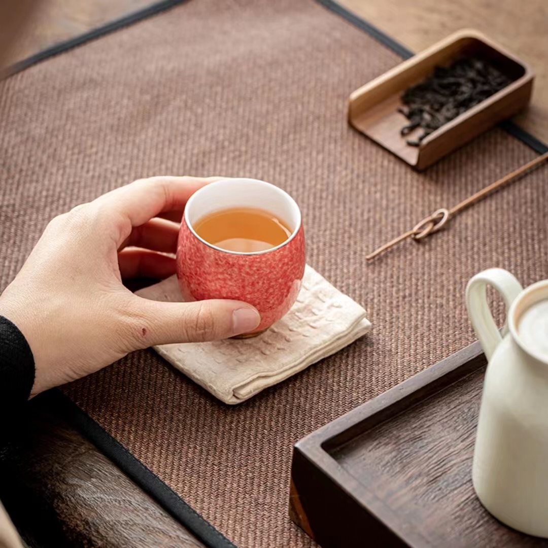 【汀和大福】灑紅釉女士主人杯陶瓷精緻單杯品茗杯 【汀和大福】灑紅釉女士主人杯陶瓷精緻單杯品茗杯