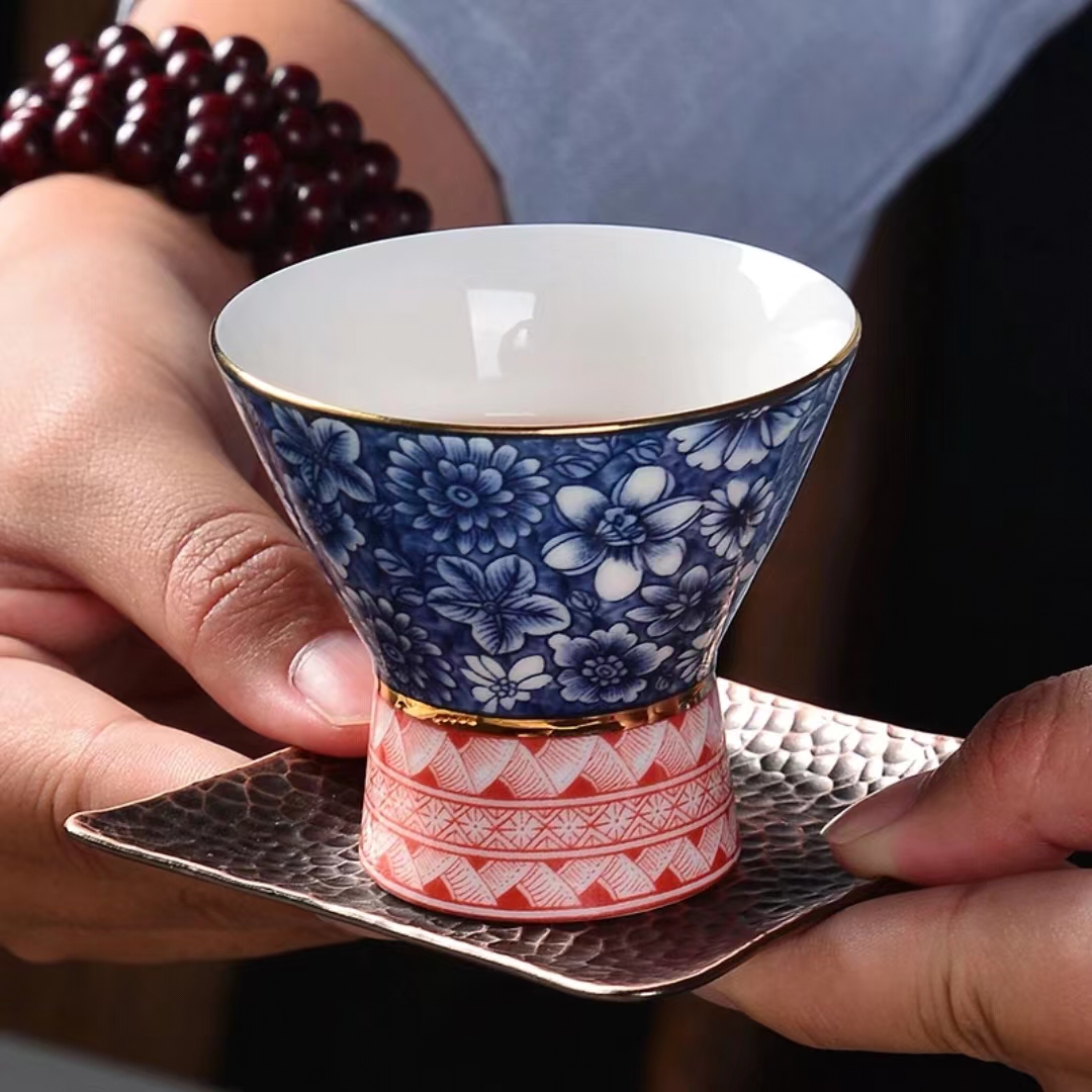 【汀和大福】高白薄胎青花瓷斗笠杯 【汀和大福】高白薄胎青花瓷斗笠杯