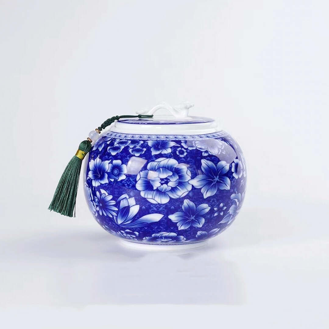【汀和大福】復古青花瓷茶葉罐陶瓷密封罐 【汀和大福】復古青花瓷茶葉罐陶瓷密封罐