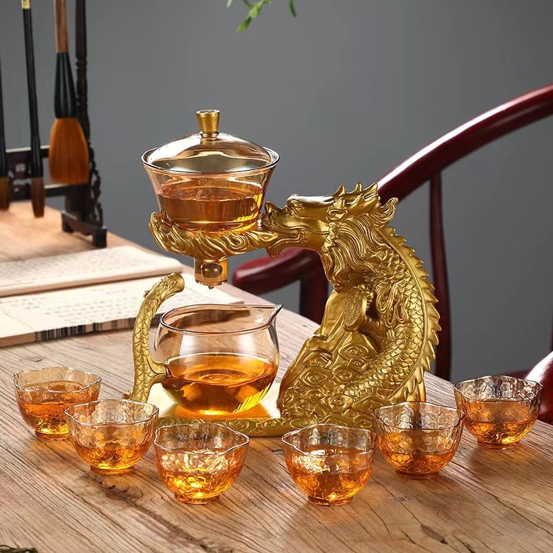 【汀和大福】聖龍吉翔自動茶具套裝,今日下訂磁吸功夫茶具即送6個茶杯(限30組)