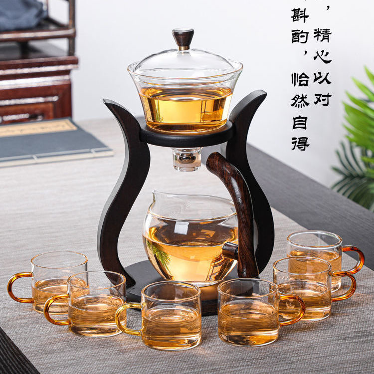 【汀和大福】全自動玻璃功夫茶具套裝【登高望月/楠竹茶架/海洋之心茶架可選】 【汀和大福】全自動玻璃功夫茶具套裝【登高望月/楠竹茶架/海洋之心茶架可選】