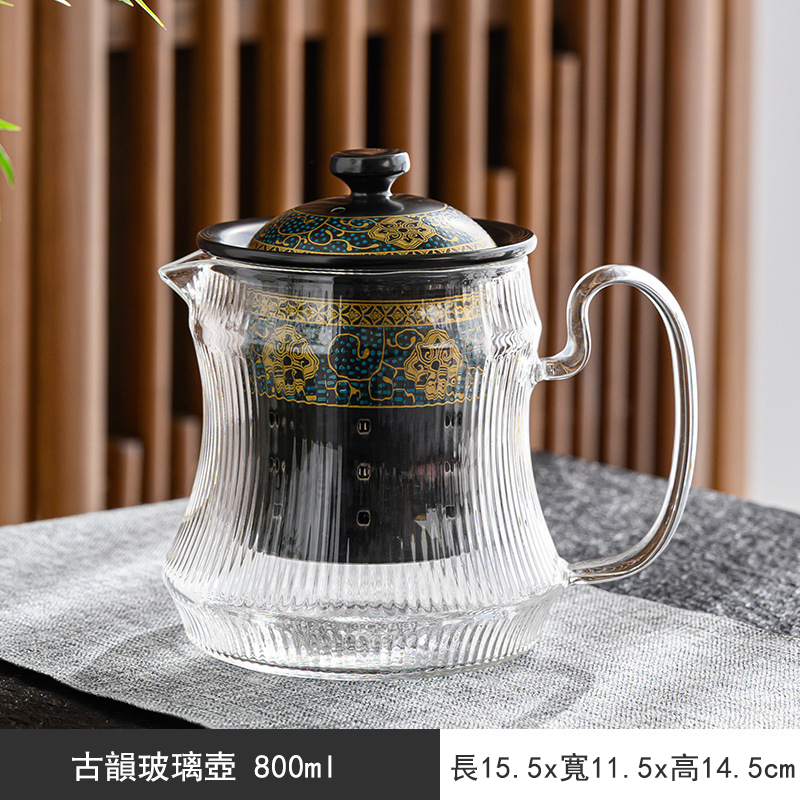 【汀和大福】【傳承13代,日本匠心手作工藝】古韻纏枝蓮復古陶瓷煮茶壺