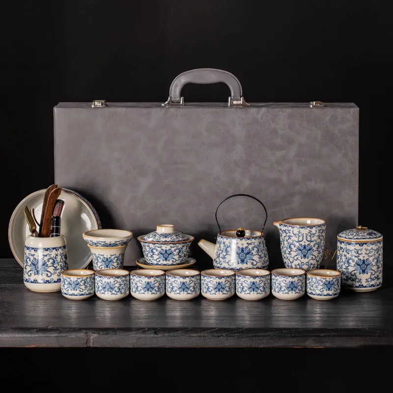 【汀和大福】汝窯青花瓷功夫套裝 品味生活 靜享茶事