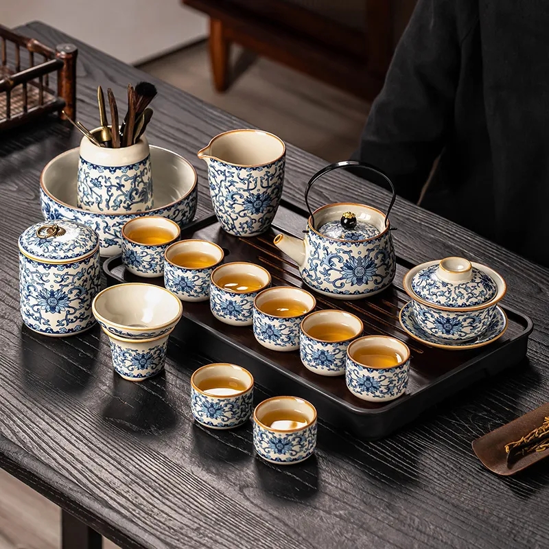 【汀和大福】汝窯青花瓷功夫套裝 品味生活 靜享茶事 【汀和大福】汝窯青花瓷功夫套裝 品味生活 靜享茶事